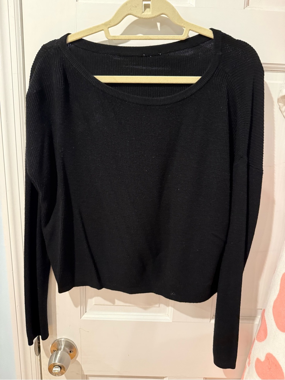 Black Long-Sleeve Knit Sweater